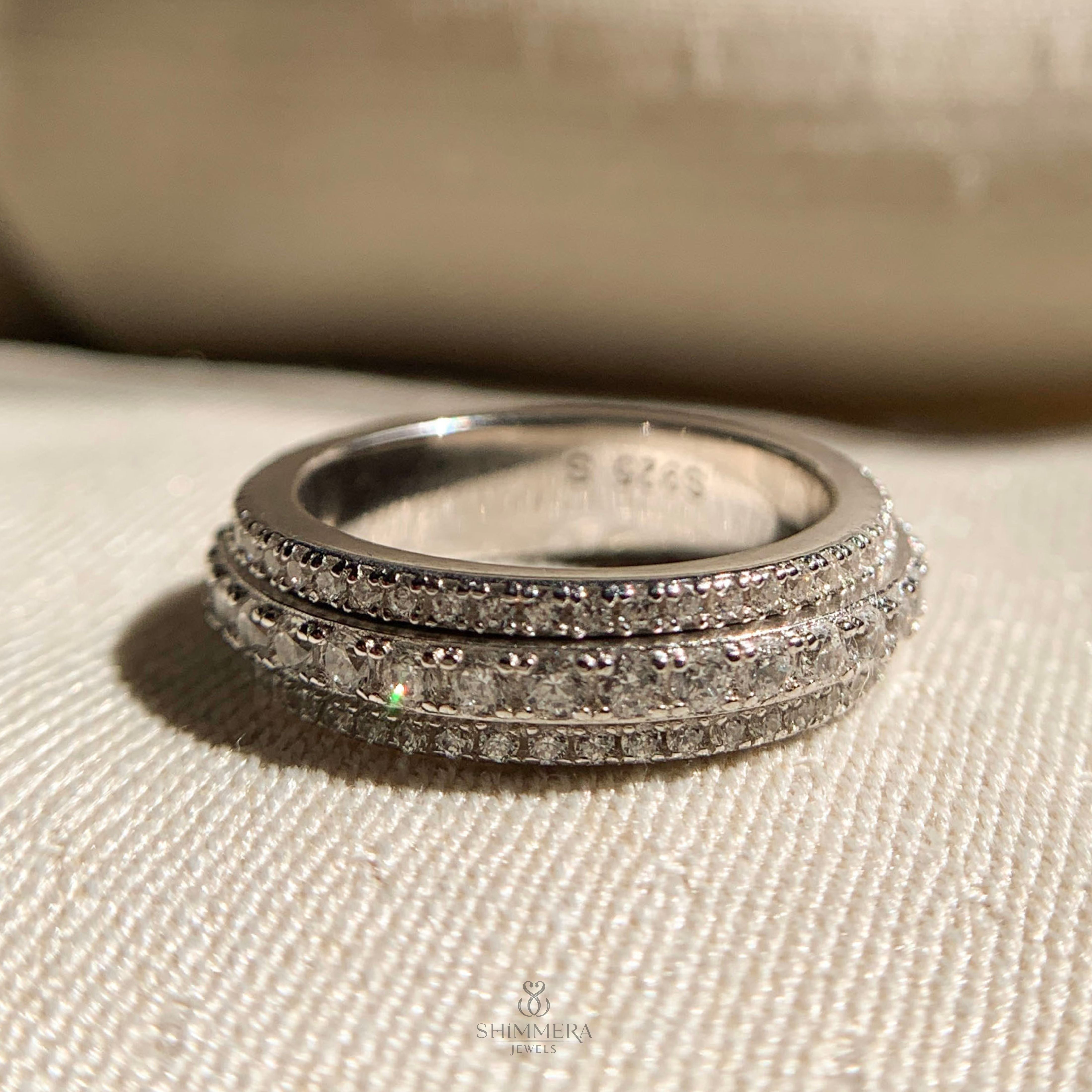 3 Row Round Diamond Eternity Band